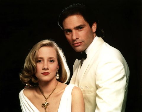 Heche, seen here in 1990 with Russell Todd, won a Daytime Emmy Award for her performance on the soap opera "Another World." She played twins Vicky Hudson and Marley Love.