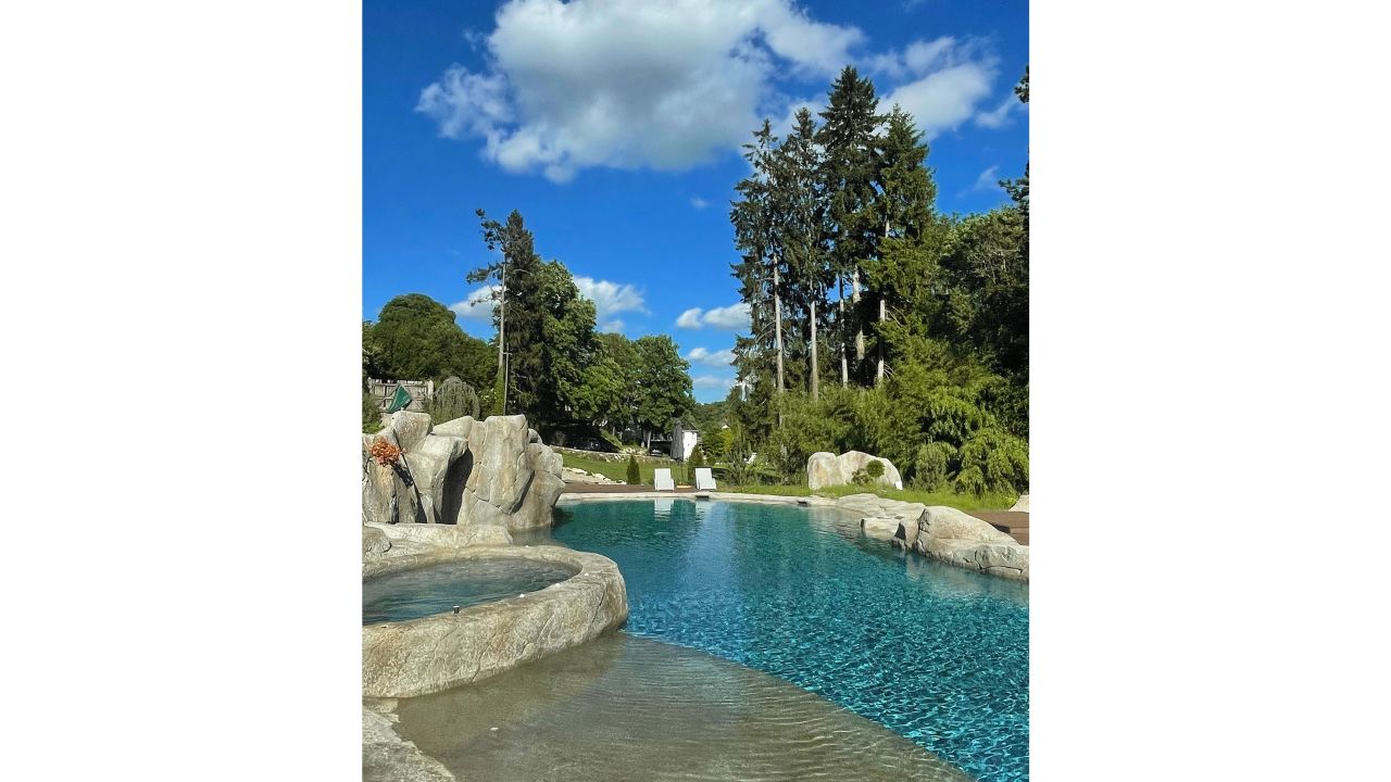 <strong>Stunning transformation:</strong> "It really feels like you're in a natural lagoon, except you're within one hour from the largest city in France," Jeremy says of his new pool.