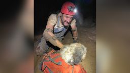 A team of spelunkers unexpectedly came to the rescue of a dog trapped hundreds of feet in a cave in Missouri.