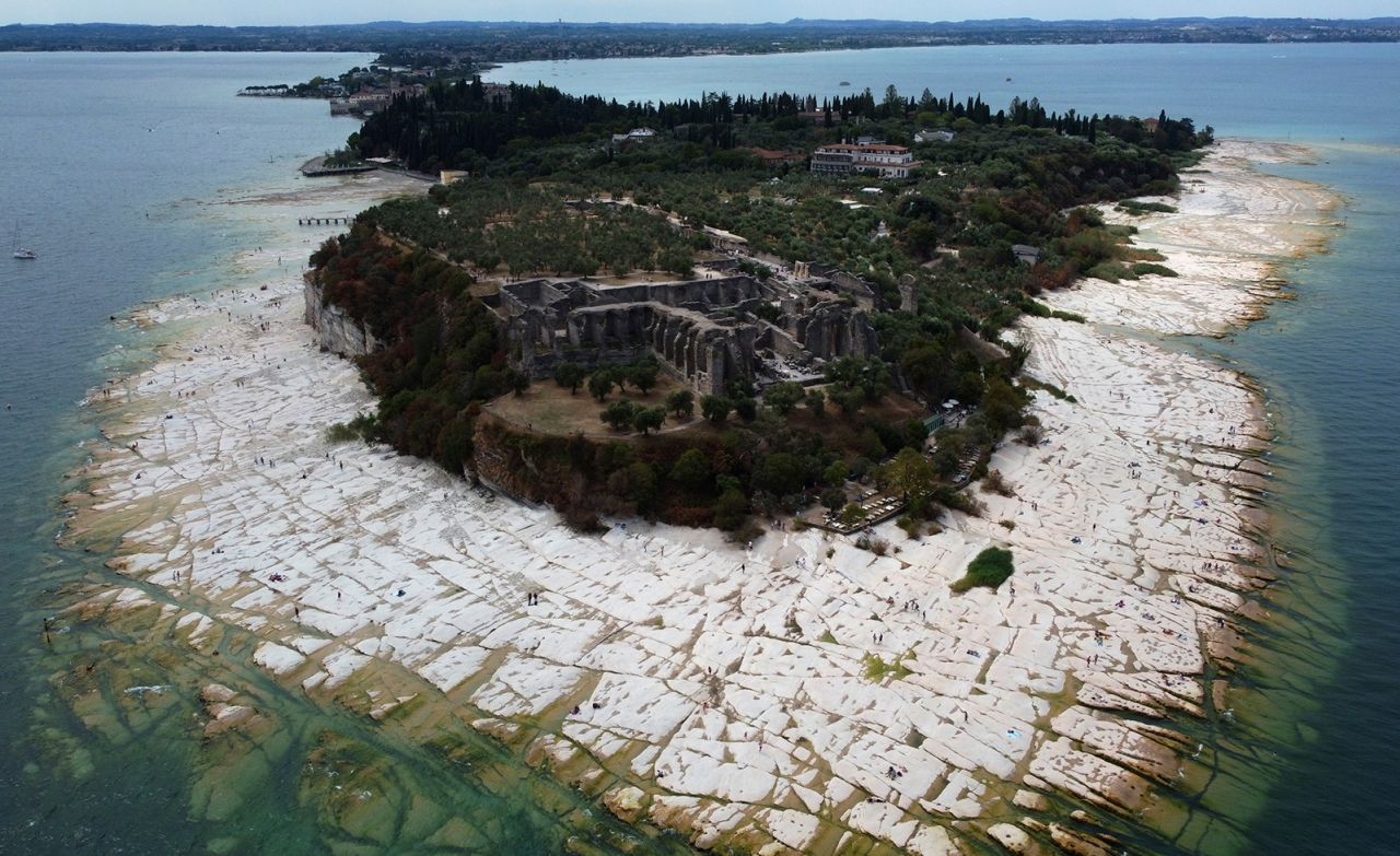 Lake Garda water levels have plummeted in places like Sirmione.
