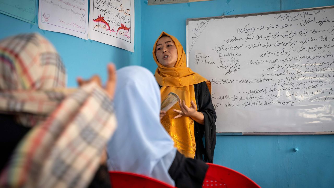 The Taliban's de facto ban on girls' secondary education remains in place, so none of the course work at this informal school will contribute towards a diploma.