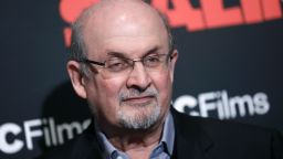 Salman Rushdie  attends a premiere at AMC Lincoln Square Theater on March 8, 2018 in New York City. 