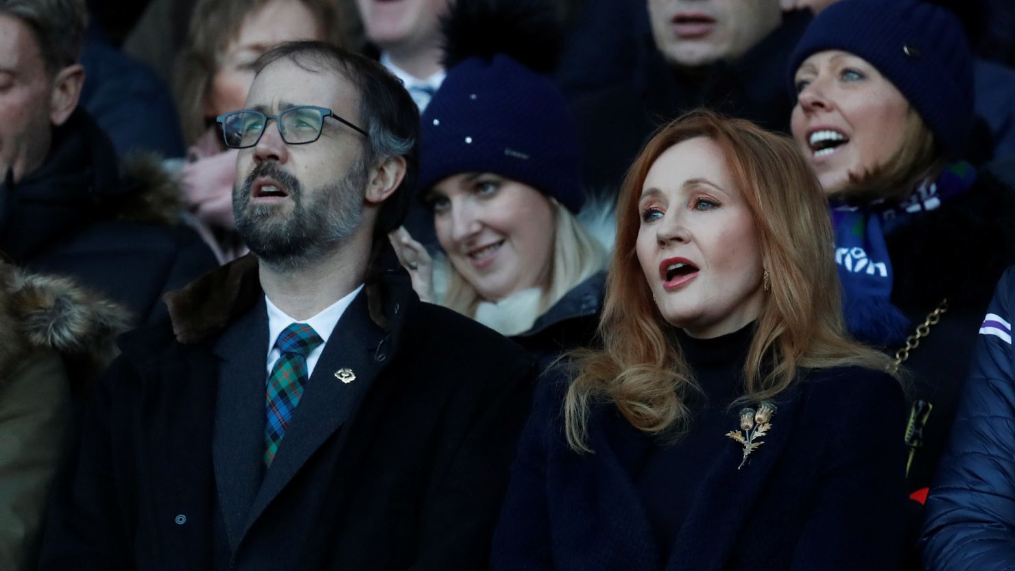  Author JK Rowling (right) said she received a threatening tweet.