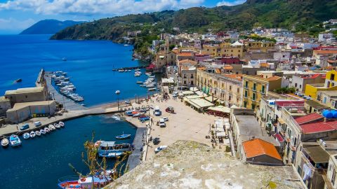 Lipari is one of the volcanic Aeolian Islands located off the north coast of Sicily.