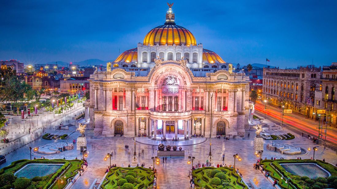<strong>Mexico City:</strong> The Palacio de Bellas Artes is a jewel in Mexico City's cultural crown. Construction started in 1904 and was finished in 1934. Inside are a concert hall, large theater and the Museo Nacional de Arquitectura. It also features murals by Diego Rivera and other renowned artists.