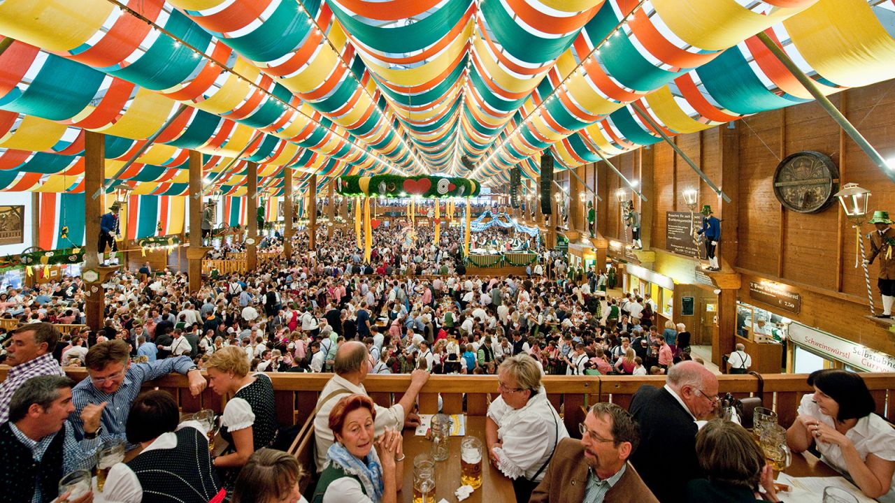 <strong>Bavaria, Germany: </strong>The Lowenbrau Pavilion in Munich, the urban heart of Bavaria, is a traditional gathering spot for Oktoberfest. In 2022, it runs from September 17 to October 3. Munich makes a great hub to explore autumn scenery in southern Germany.