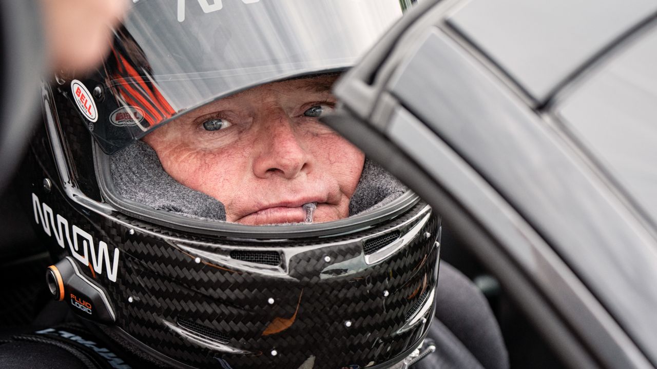 Sam Schmidt blows into a tube to accelerate and sucks to brake.