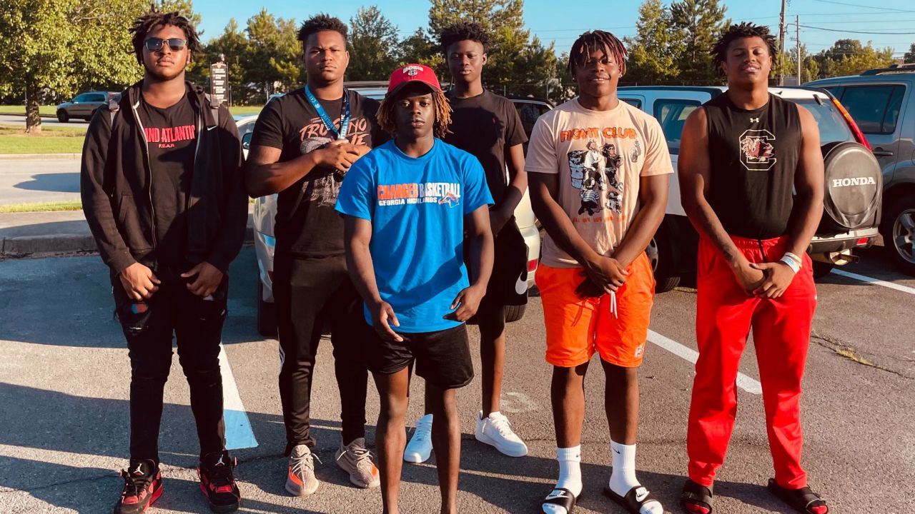 (From left to right) Rome High School students Cesar Parker, Treyvon Adams, Antwion Carey, Messiah Daniels, Tyson Brown and Alto Moore made the rescue.