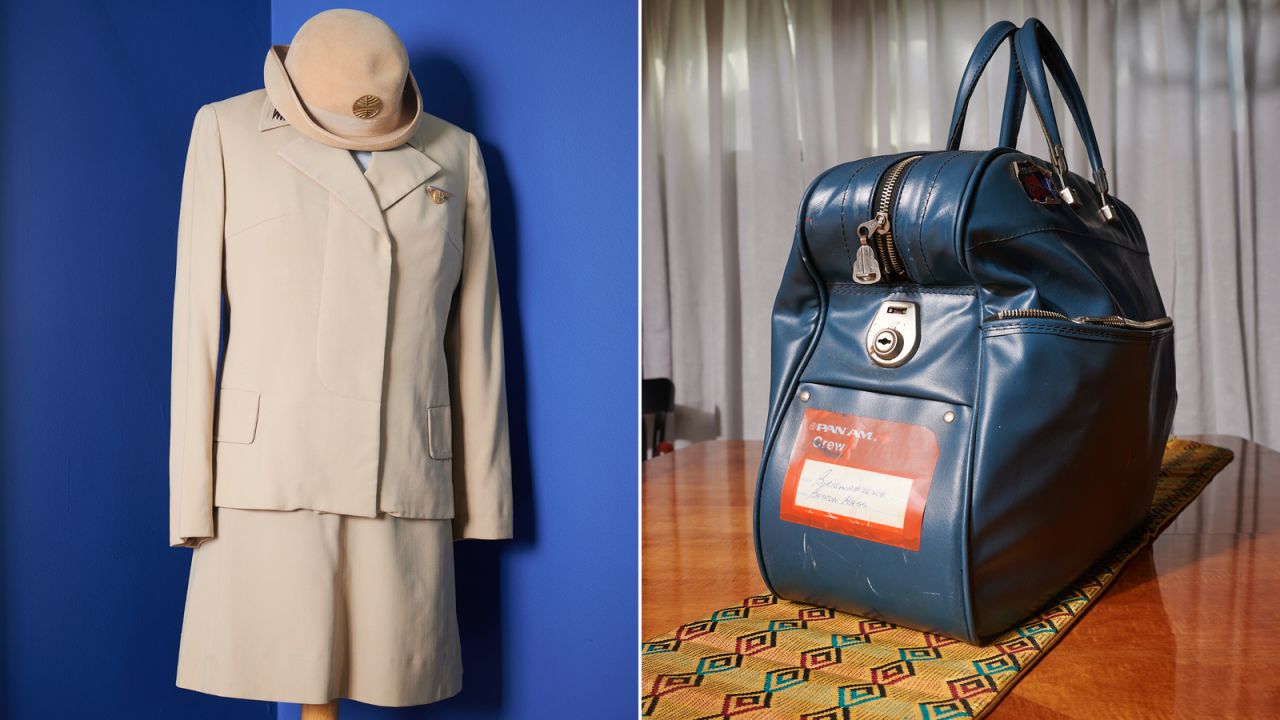 Sheila Nutt still has her Pan Am uniform and bag.