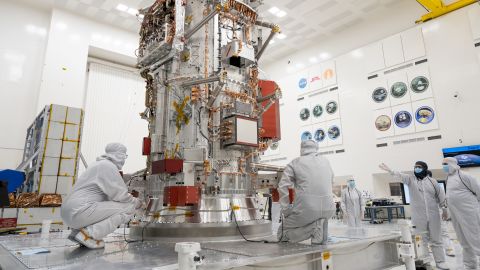 The mission team is currently assembling Europa Clipper in High Bay 1, a clean room at NASA's Jet Propulsion Laboratory where other historic missions have been staged ahead of launch.