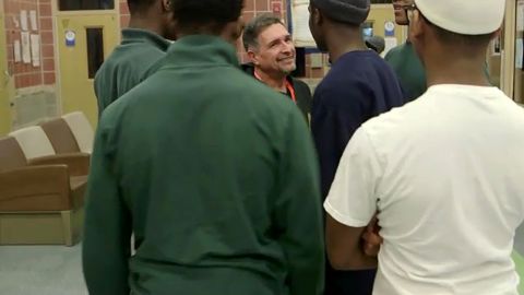 Antonio Fernandez speaks with youth at the New Beginnings Youth Development Center in Washington DC, on March 13, 2018.