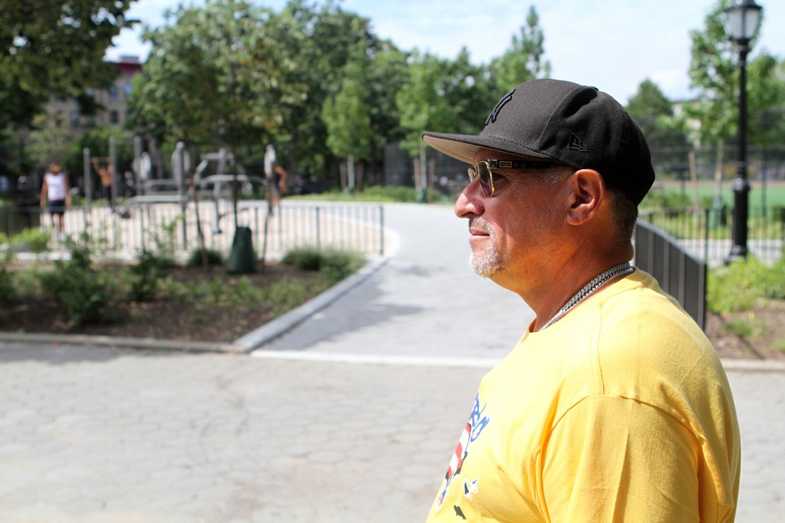 Antonio Fernandez strolls through Maria Hernandez Park in Bushwick, Brooklyn, on July 31.

