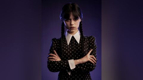 Jenna Ortega faces teen troubles in "Wednesday," a Netflix series based on the Addams Family.