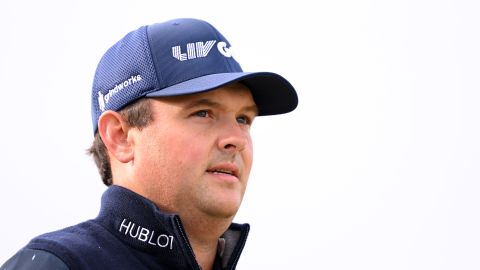 Patrick Reed wears a LIV Golf hat during the 150th Open at St Andrews on July 14.