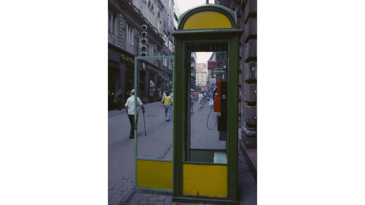 <strong>Phone boxes:</strong> There was a time when phone boxes were more than just public urinals. Here's one in Budapest in 1991. 