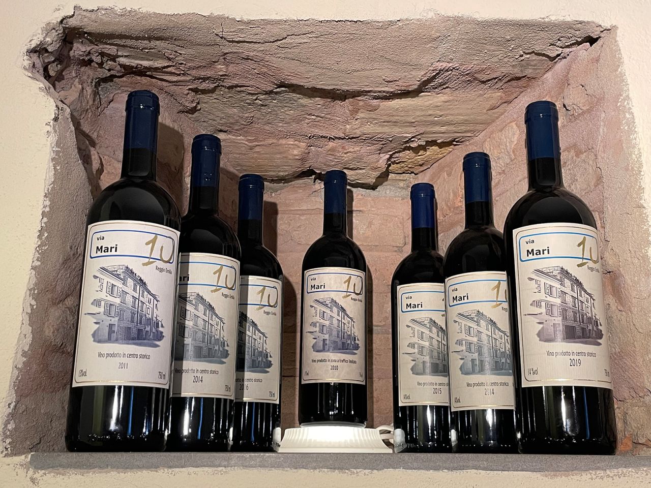 The wine is aged and bottled in the same building where the vineyard is located.