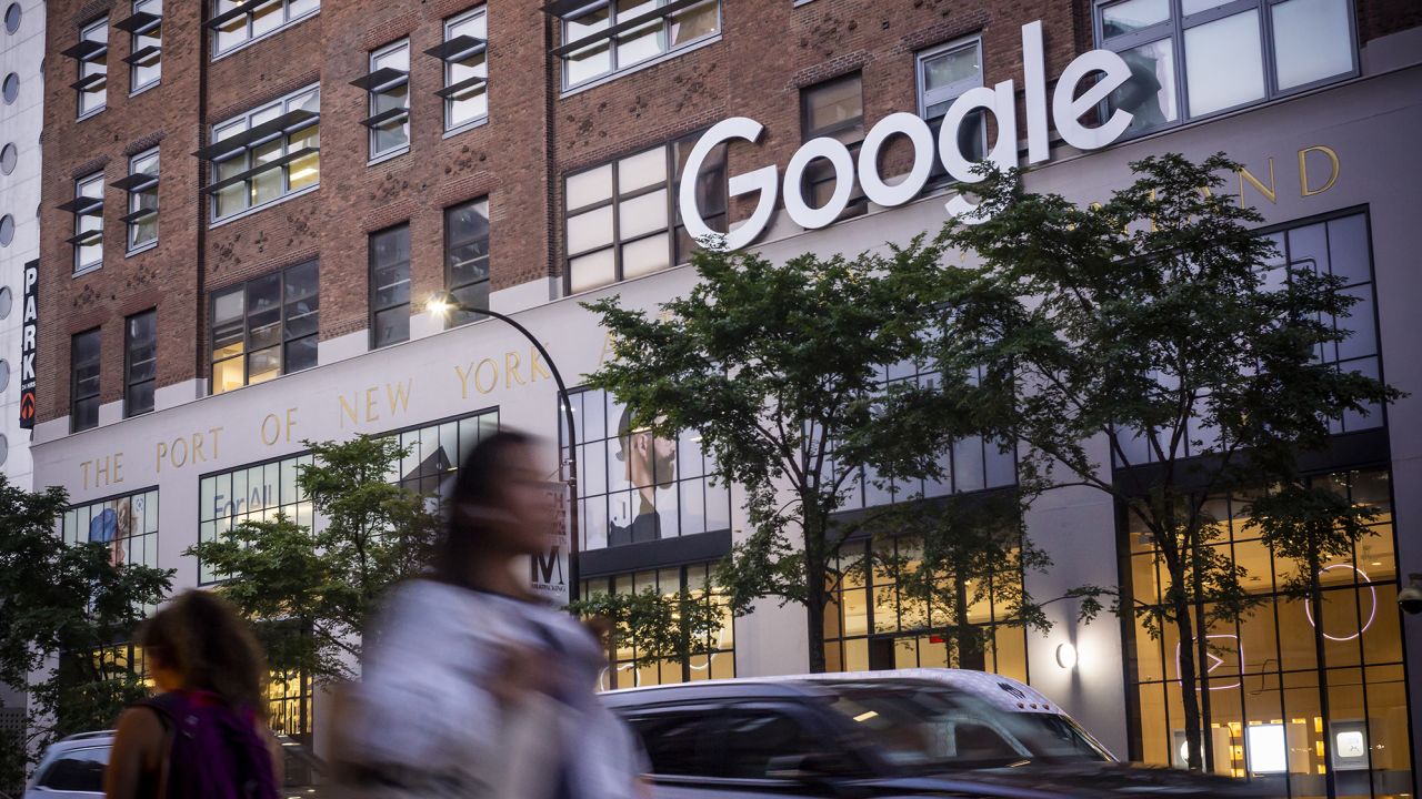 The Google logo on their building at 111 Eighth Avenue in New York on Tuesday, July 19, 2022. 