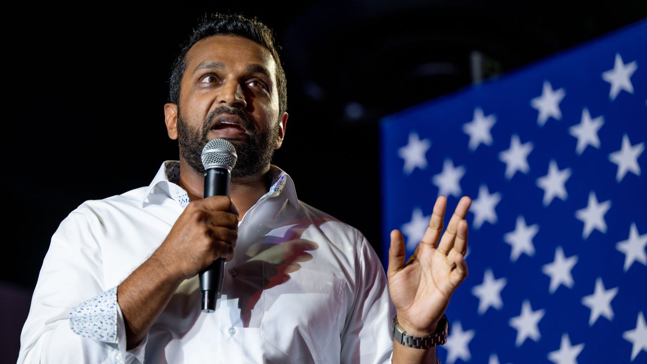 Kash Patel, a former chief of staff to then-acting Secretary of Defense Christopher Miller, speaks during a campaign event for Republican election candidates at the Whiskey Roads Restaurant & Bar on July 31, 2022 in Tucson, Arizona. 