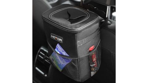 Hotor Car Trash Can with Lid and Storage Pockets