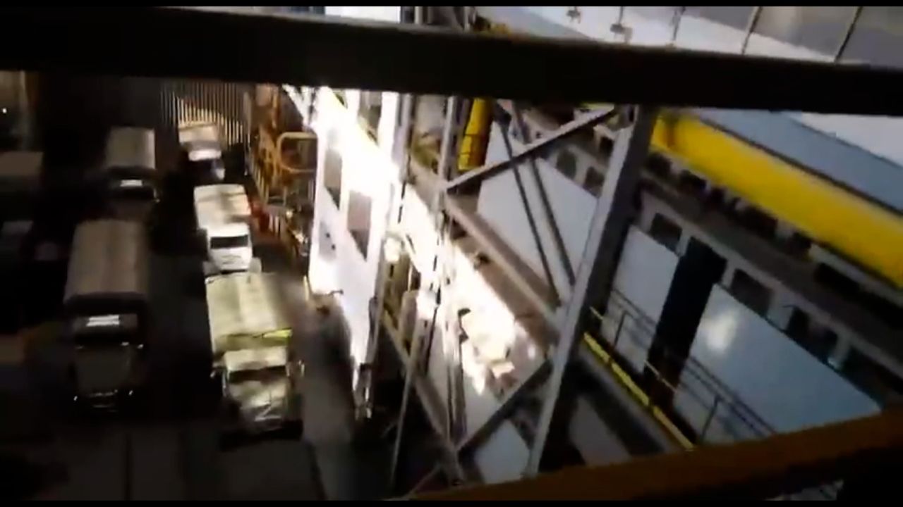 New video shows Russia military vehicles  parked inside a turbine hall, connected to a nuclear reactor at the Zaporizhzhia nuclear power plant.