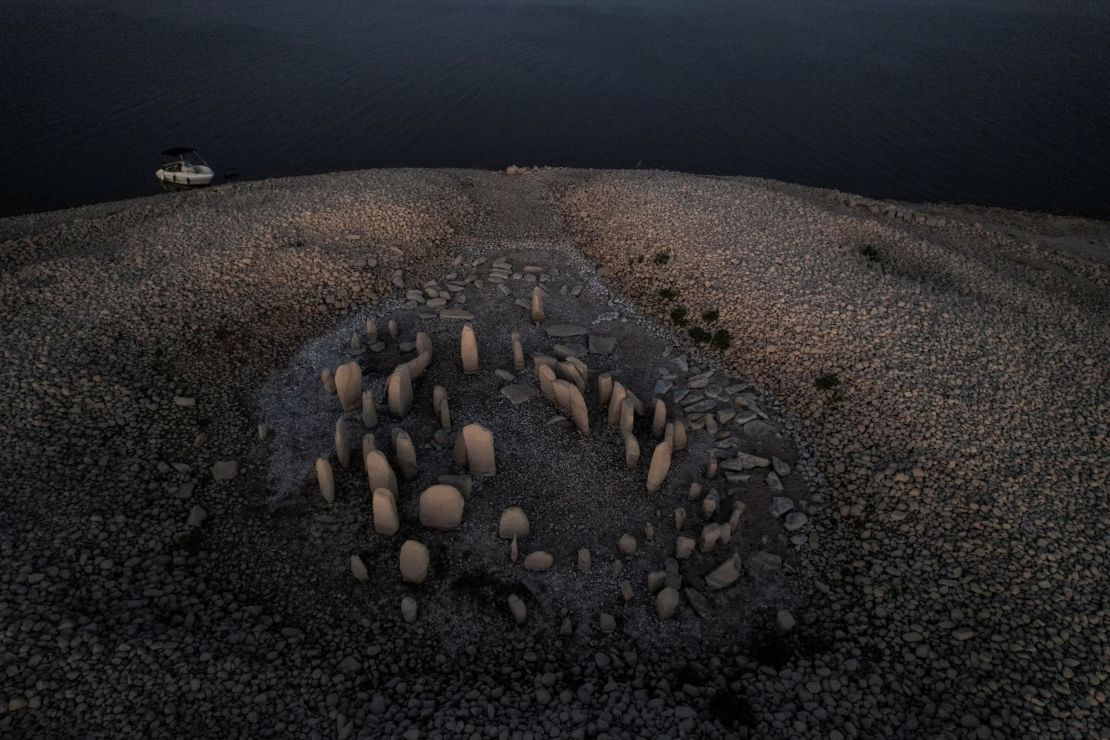 An aerial view of the dolmen of Guadalperal, also known as the Spanish Stonehenge.