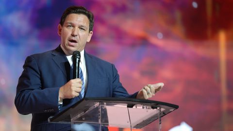 Florida Gov. Ron DeSantis addresses attendees during the Turning Point USA Student Action Summit, July 22, 2022, in Tampa, Fla.
