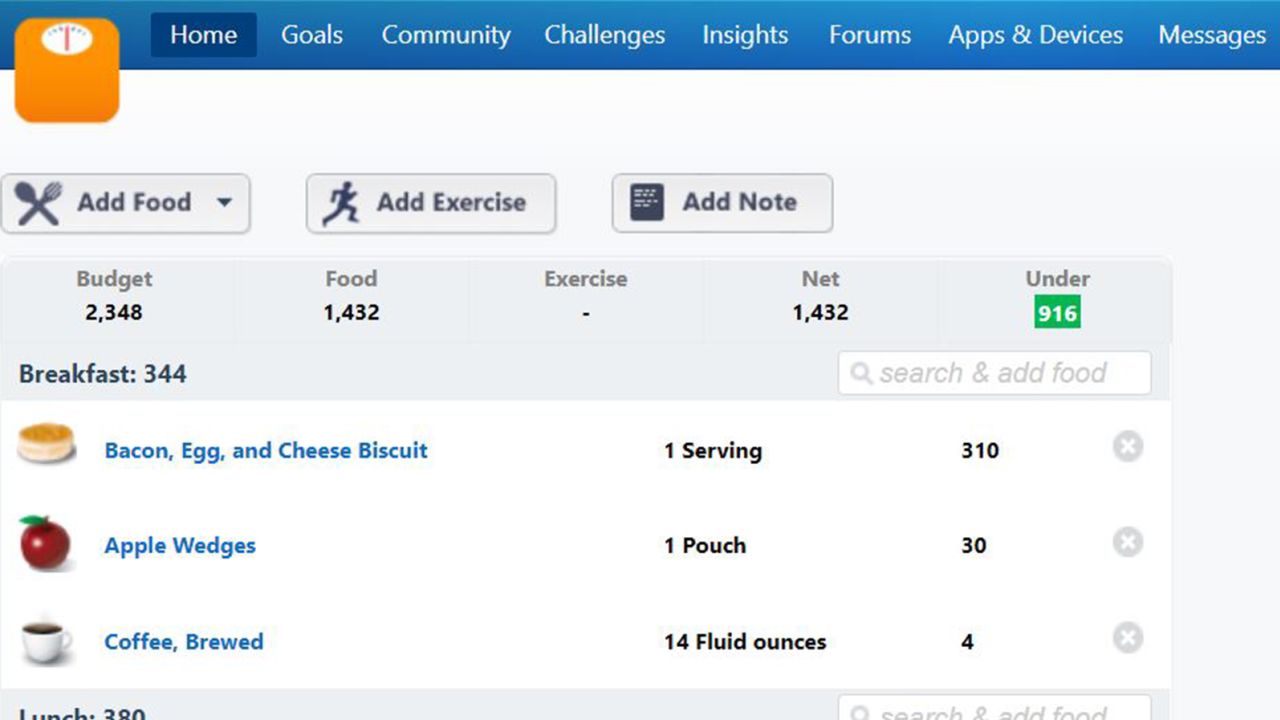 Once you've started tracking food, the LoseIt! Premium app keeps track of items you eat frequently, making it easier to track items you eat most often.