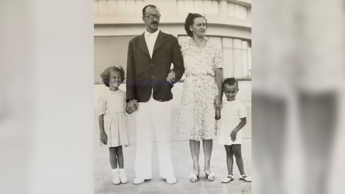 My mother, age 6, vacationing with her parents and brother, 1945.