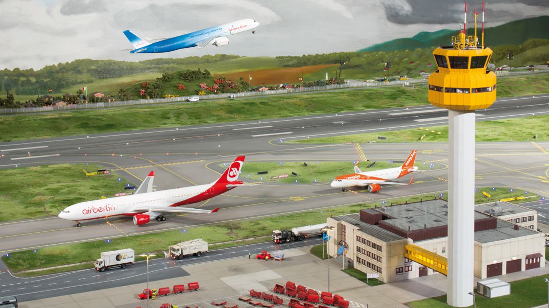<strong>Tiny world:</strong> No, this isn't a real airport -- it's a tiny working model. Welcome to Miniatur Wunderland in Hamburg, Germany, the largest model railway and model airport in the world.