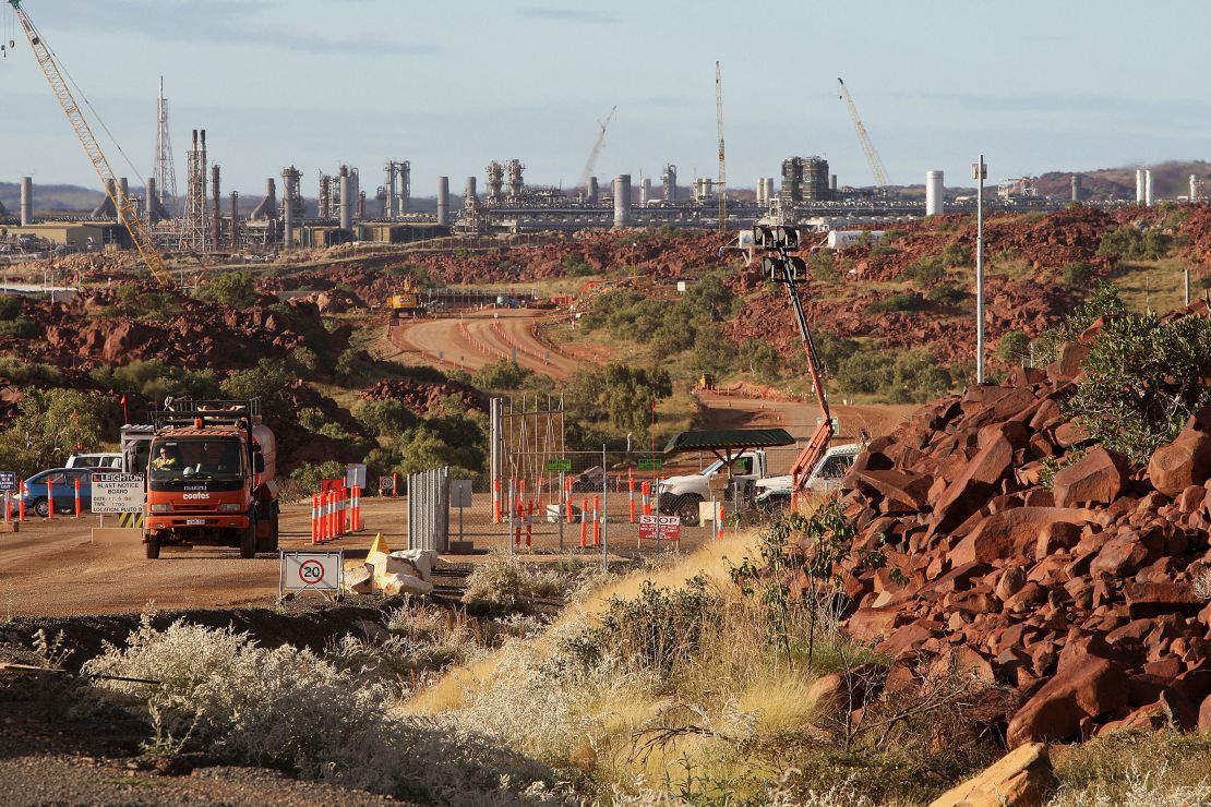Woodside Petroleum's Pluto development on Murujuga, Western Australia, June 2008.