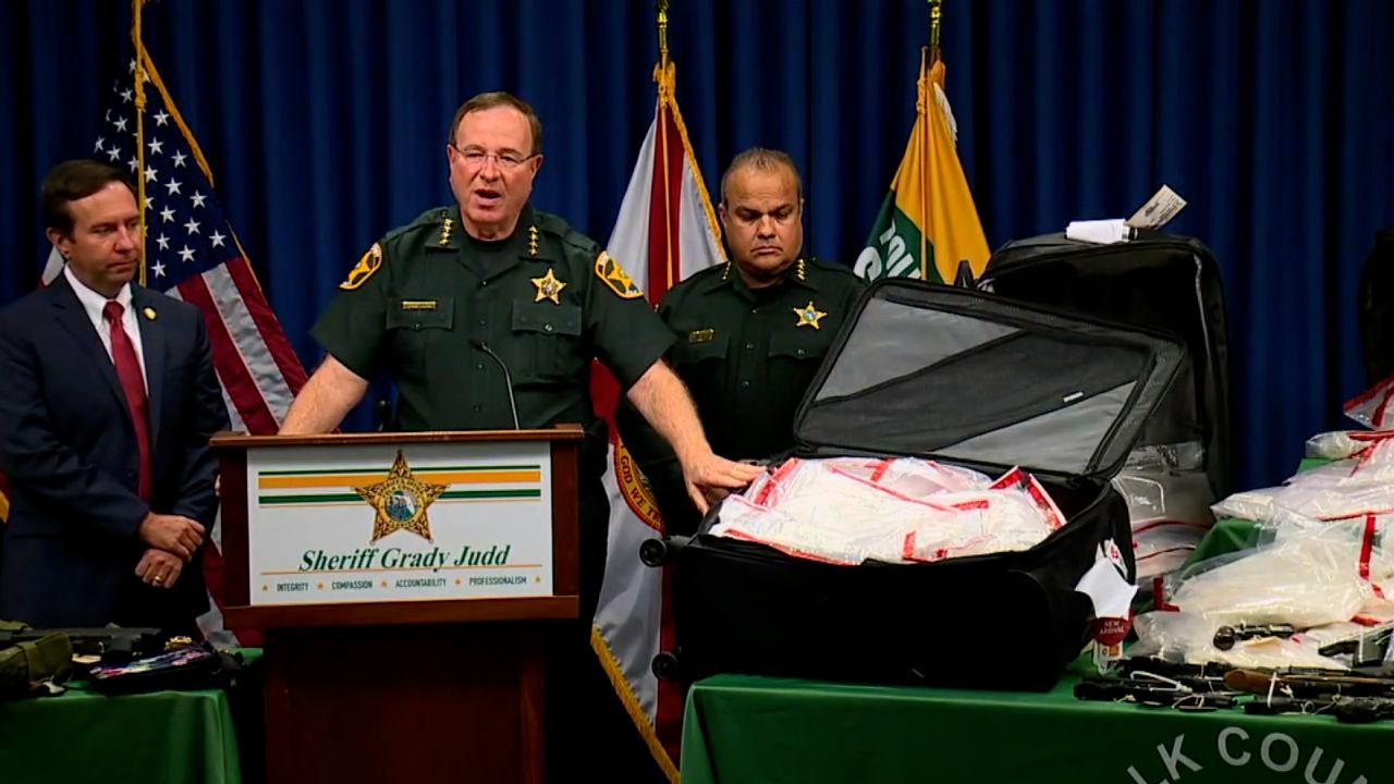 Polk County Sheriff Grady Judd speaks during a news conference about the two-year investigation on Friday.