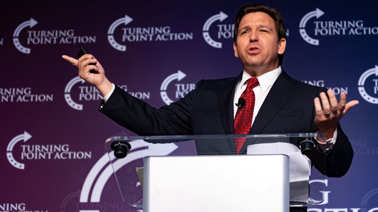 Florida Gov. Ron DeSantis speaks last week at a rally for Republican Pennsylvania governor candidate Doug Mastriano in Pittsburgh.