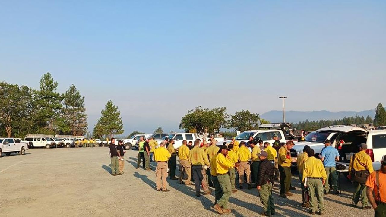 Firefighters, seen here Friday, have been battling several fires, including the one at Rum Creek, according to officials in Jackson and Josephine Counties.