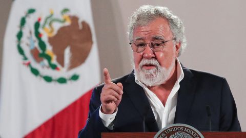 Mexico's Undersecretary of Human Rights Alejandro Encinas speaks as he attends a report on the missing students by members of a team of international experts, at the National Palace in Mexico City, Mexico, on August 18, 2022. 