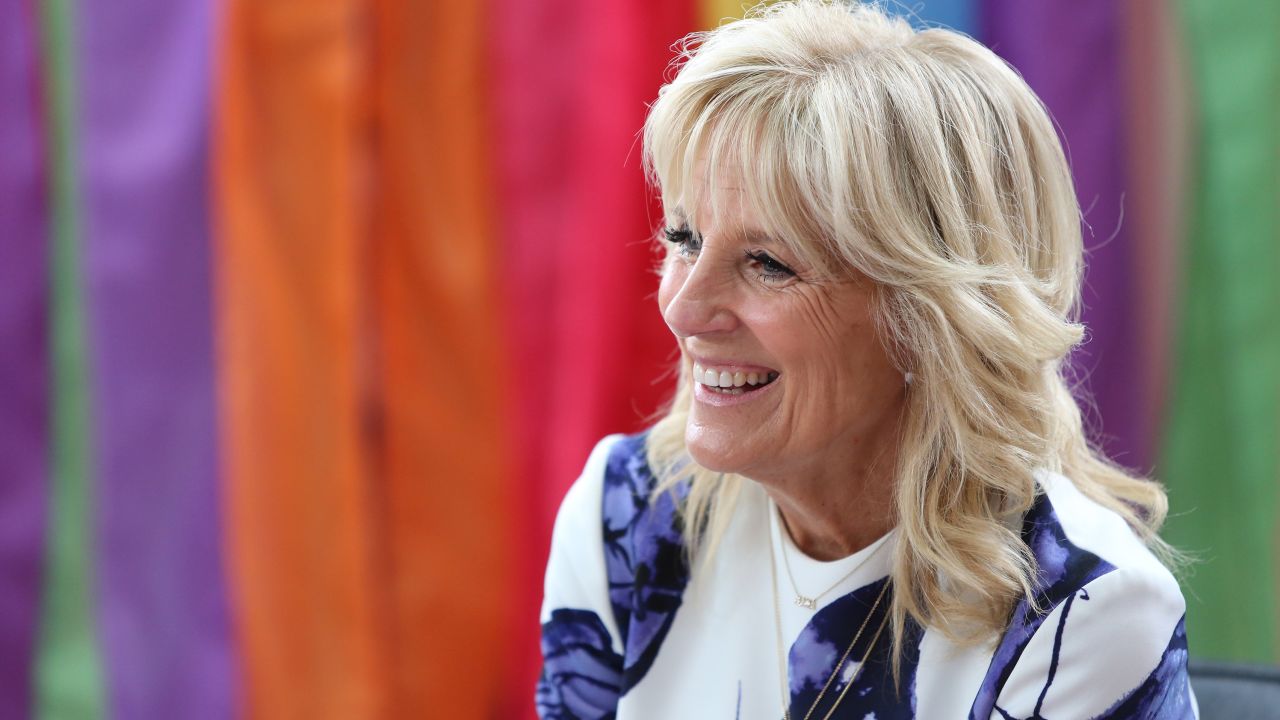 US first lady Jill Biden is seen during an official visit to Ecuador on May 19, 2022 in Quito, the country's capital.