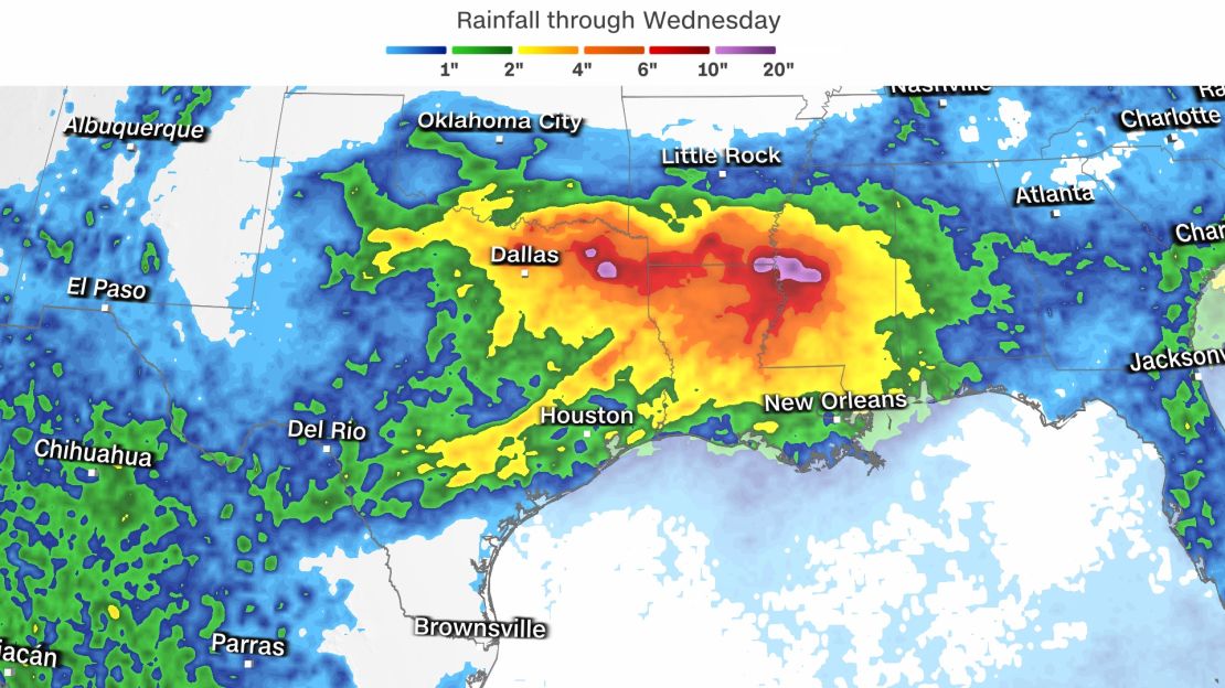 This image shows rain accumulation forecast Sunday through Wednesday.