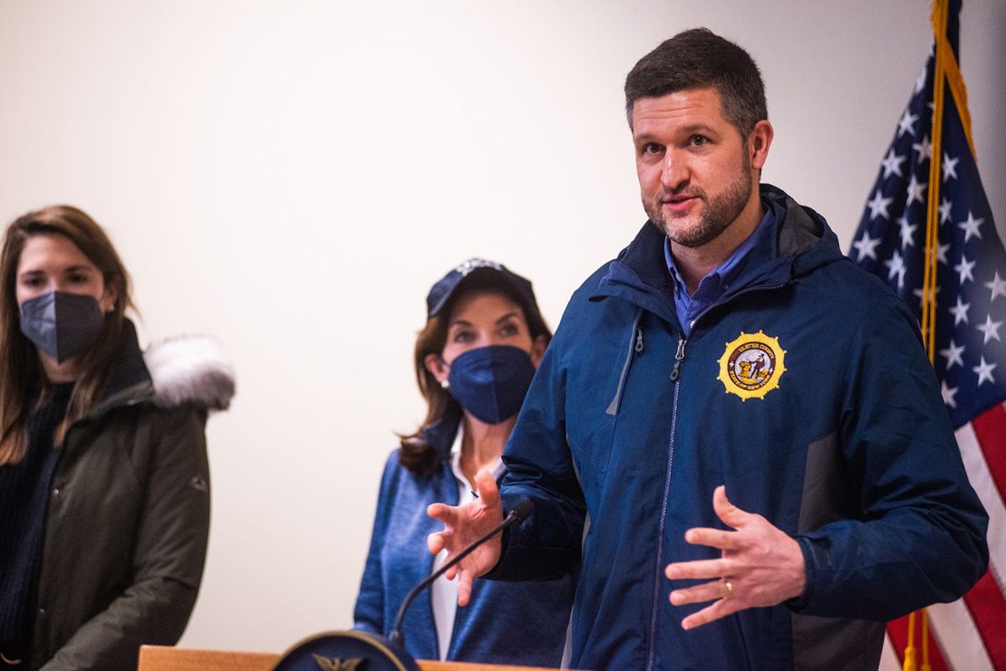 Ulster County Executive Pat Ryan, seen here during a February news conference, is running in Tuesday's special election for the 19th District.