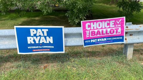 Campaign signs in Rhinebeck, New York, ahead of Tuesday's special election.
