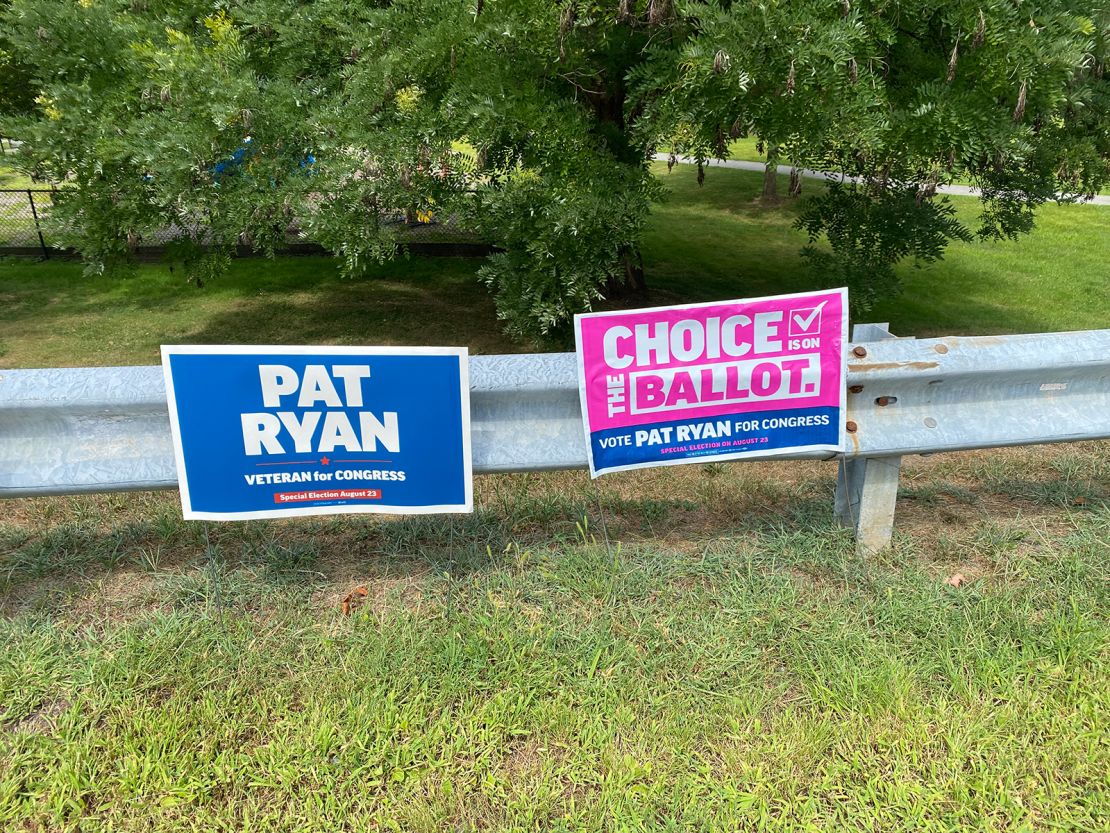 Campaign signs in Rhinebeck, New York, ahead of Tuesday's special election.