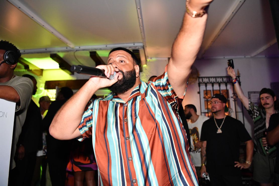 DJ Khaled performs at an event during Miami Swim Week on July 16 in Miami Beach, Florida. 