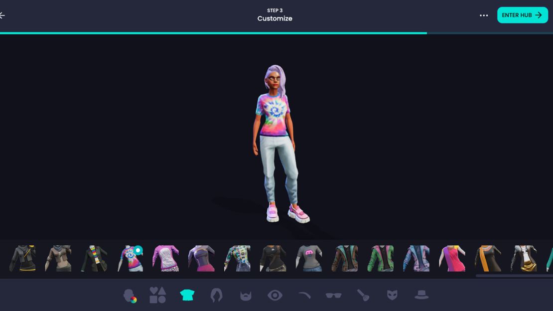 The customized avatar creation process on Ready Player Me.