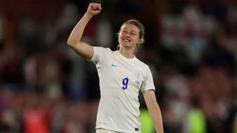 Ellen White celebrates following the final whistle of a UEFA Women's Euro 2022 match at Bramall Lane, Sheffield.