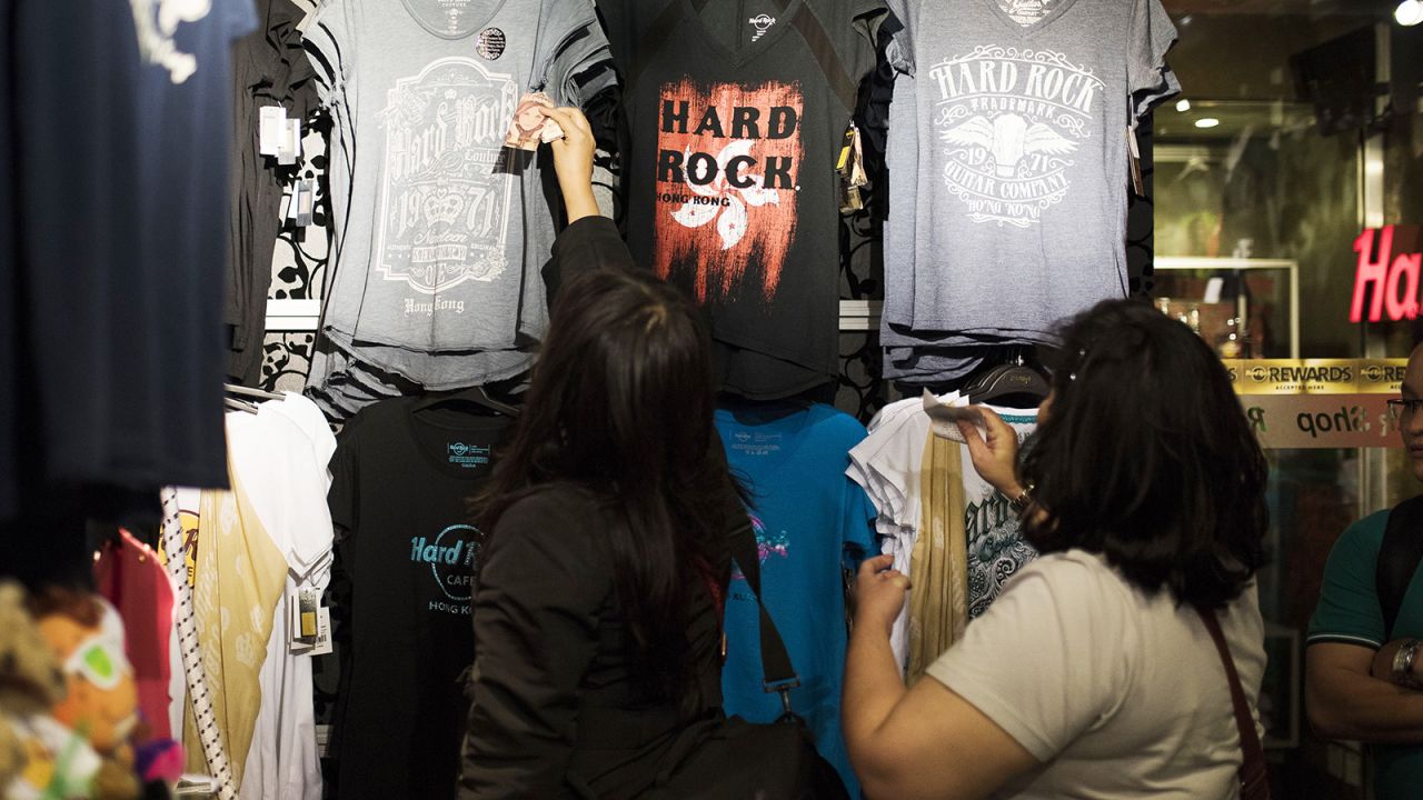 <strong>Shirt thing:</strong> Hard Rock fans collect pins, shirts and other items from various HRC locations they visit around the world.
