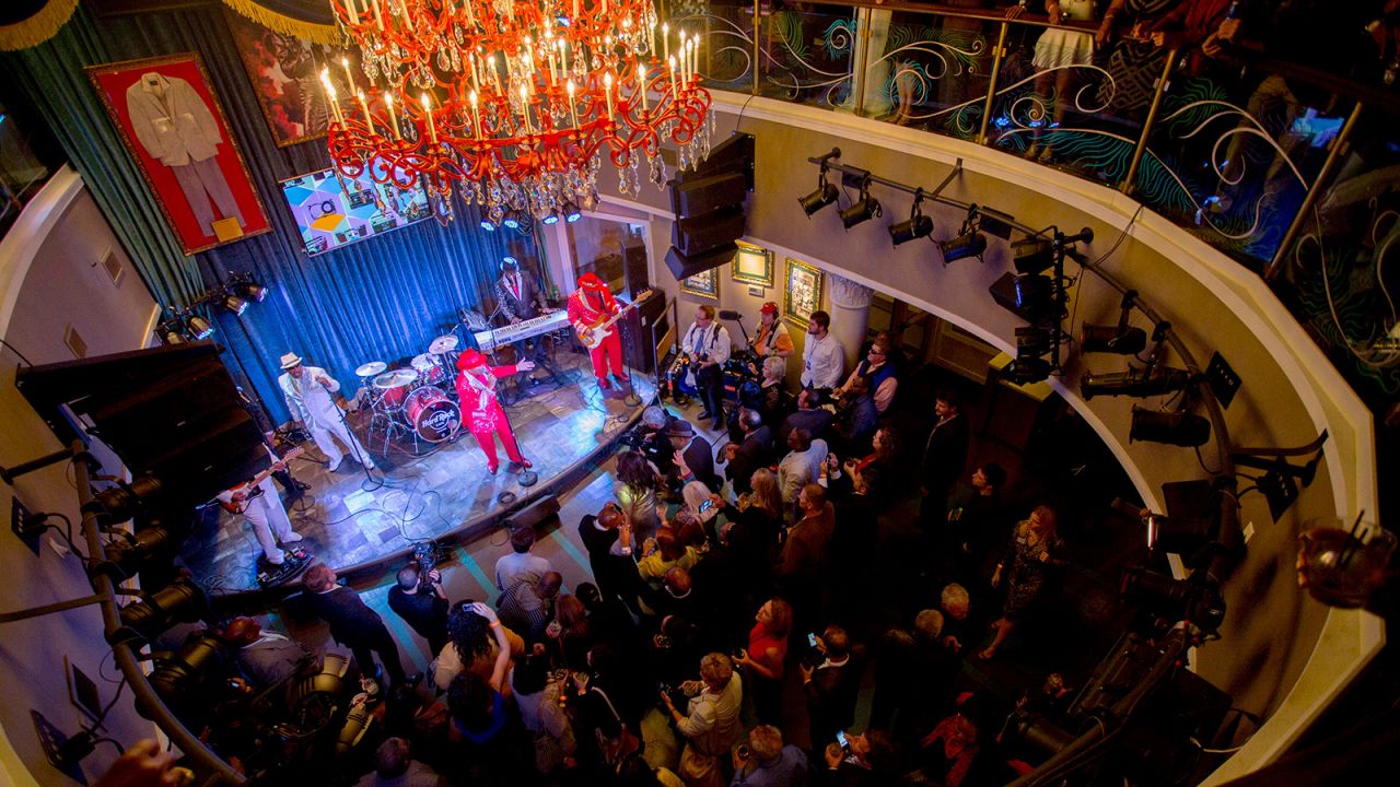 Funk Band the Bar-Kays performs at the Hard Rock Memphis in 2014.