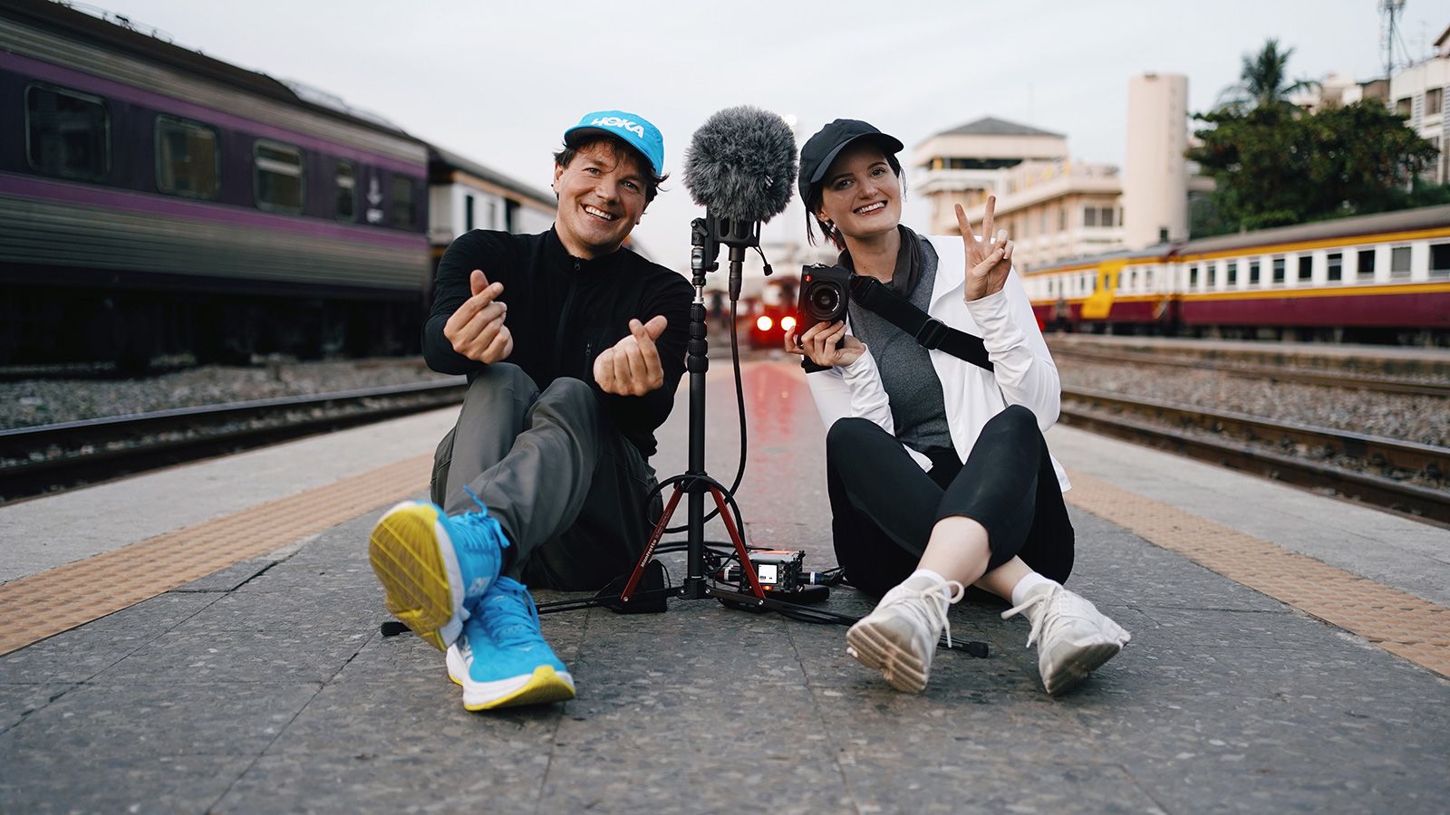 Recording at Bangkok Train Station.