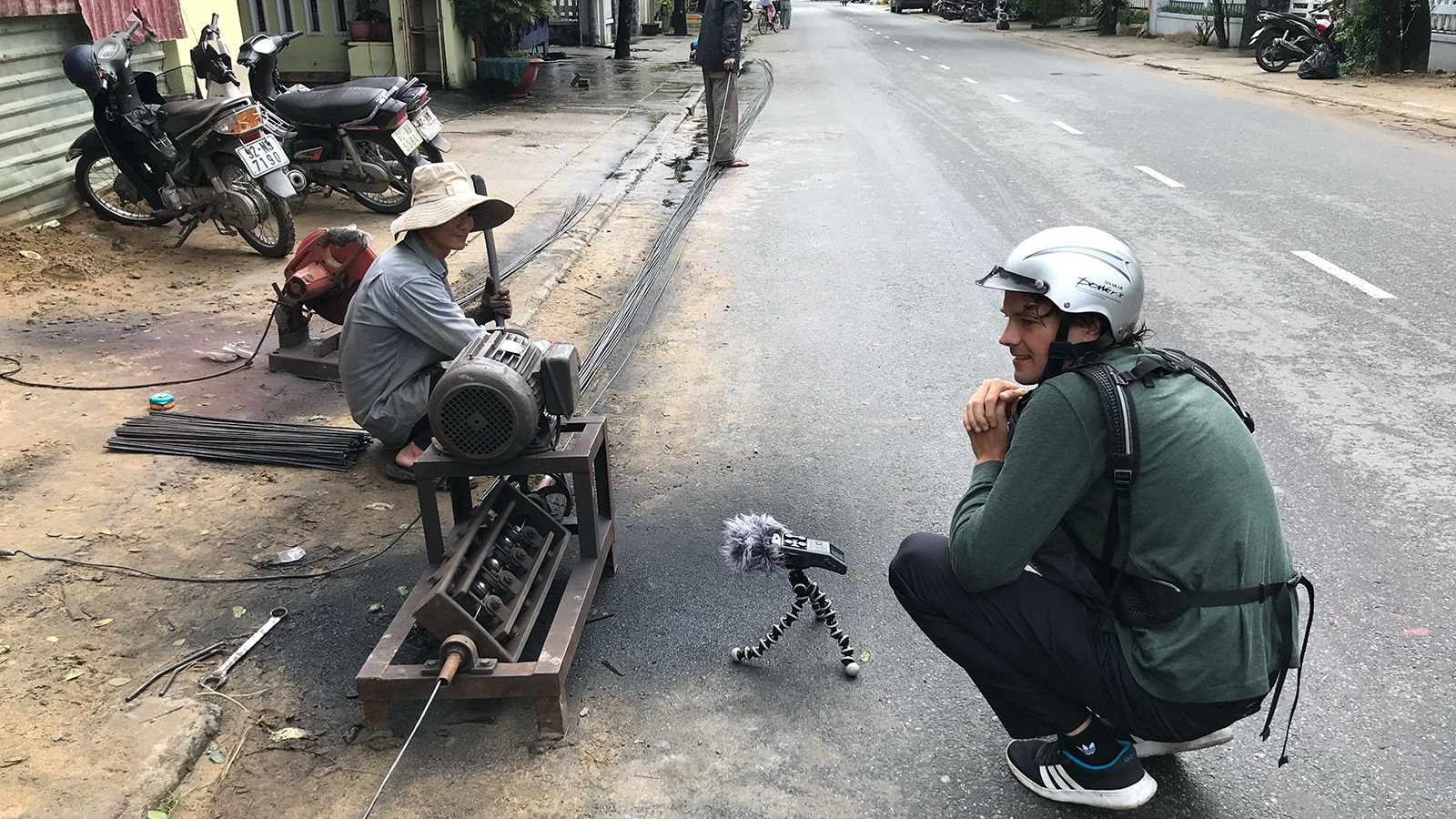 Early recording session in Vietnam.