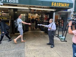 Rep. Jerry Nadler campaigns on Monday, August 22, as he fights to stay in Congress.