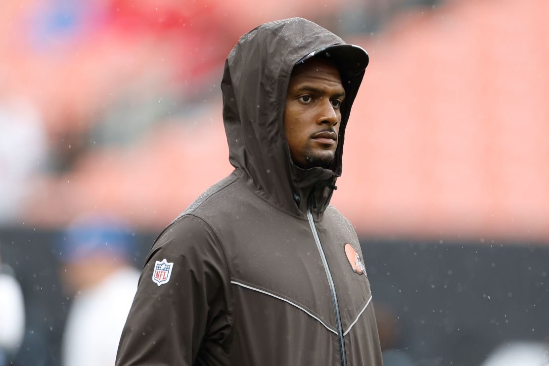 Watson walks on the fields before an NFL preseason football game against the Philadelphia Eagles in Cleveland, Sunday, August 21. 