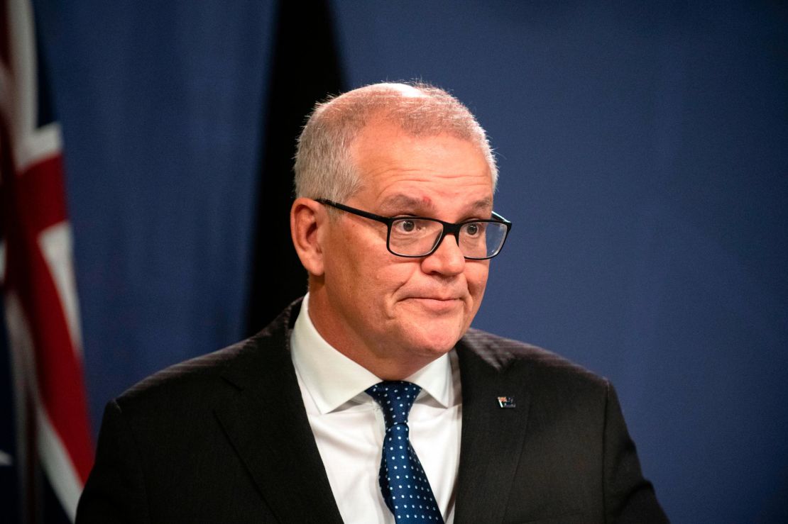 Former Australian Prime Minister Scott Morrison defended his actions at a news conference in Sydney, Aug. 17, 2022.