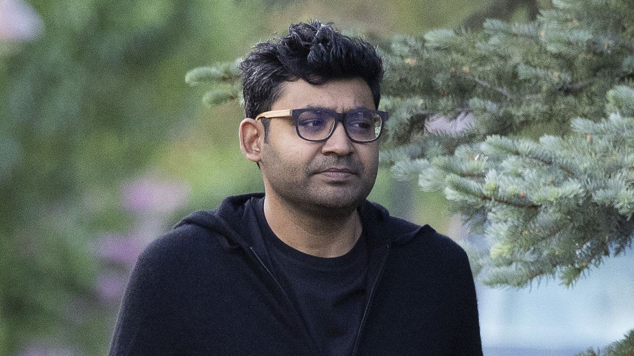 Twitter CEO Parag Agrawal walks to a morning session during a conference in July.